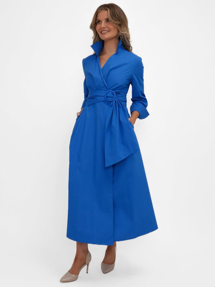 Kate & Pippa Penelope Midi Dress In Blue-Nicola Ross