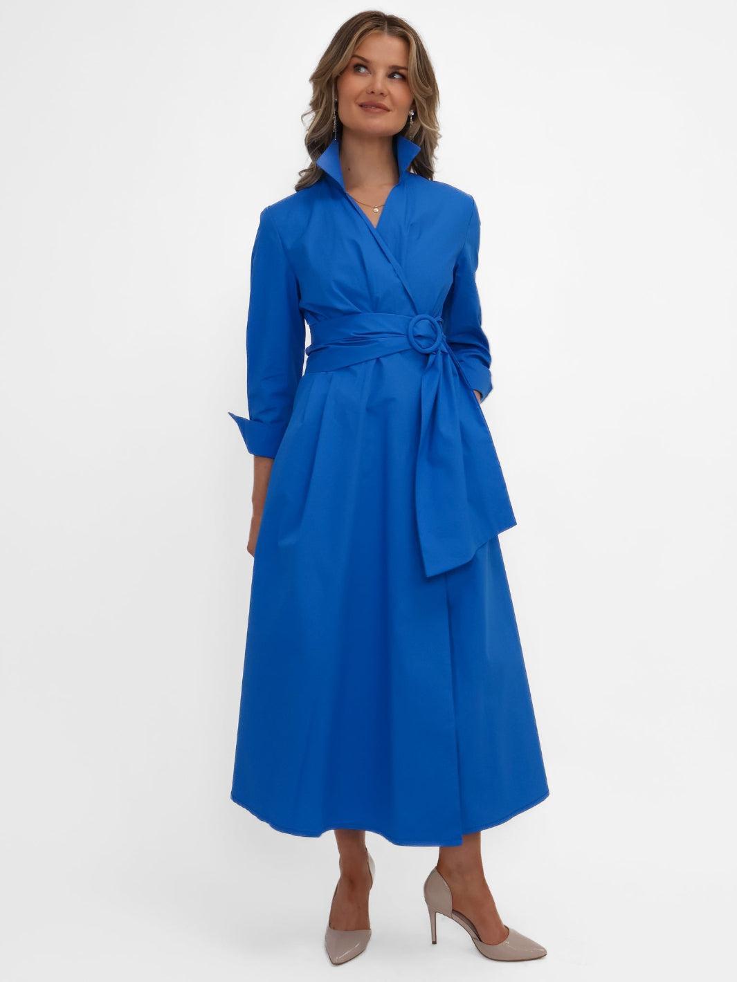 Kate & Pippa Penelope Midi Dress In Blue-Nicola Ross