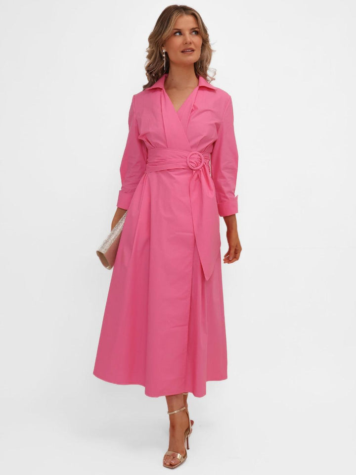 Kate & Pippa Penelope Midi Dress In Pink-Nicola Ross