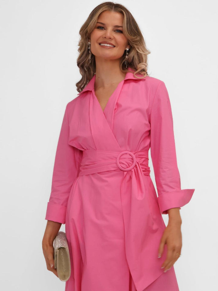 Kate & Pippa Penelope Midi Dress In Pink-Nicola Ross