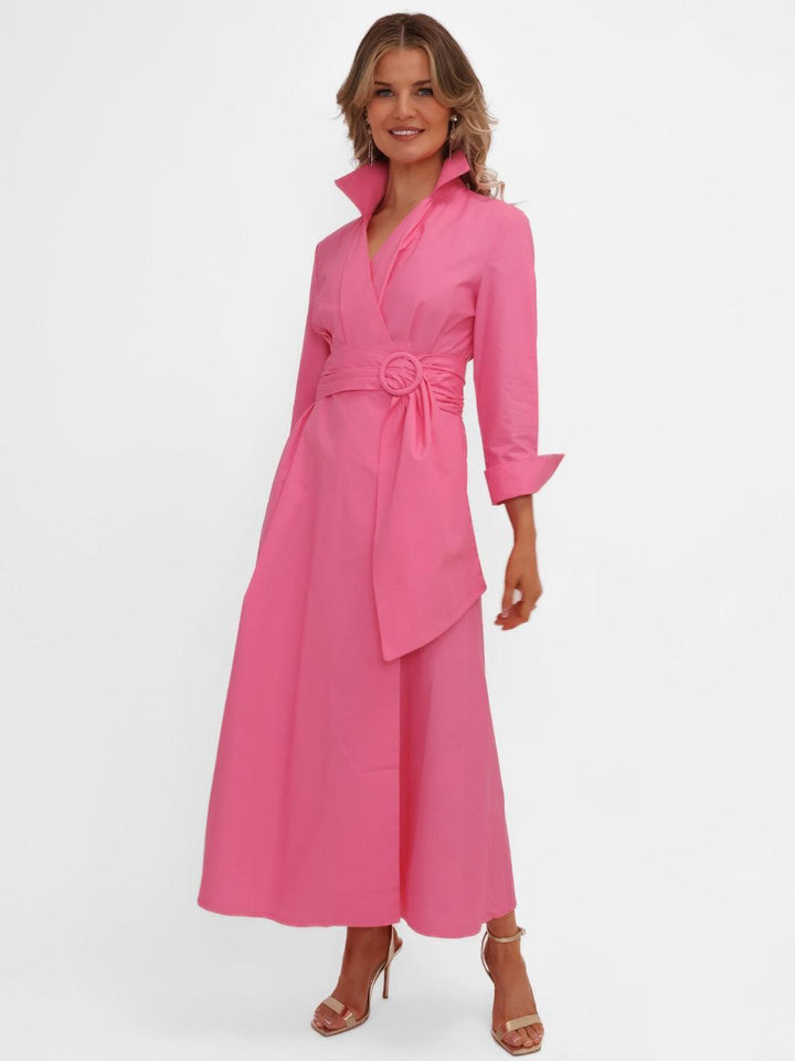 Kate & Pippa Penelope Midi Dress In Pink-Nicola Ross