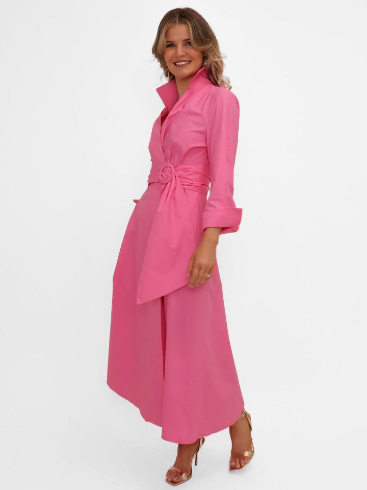 Kate & Pippa Penelope Midi Dress In Pink-Nicola Ross