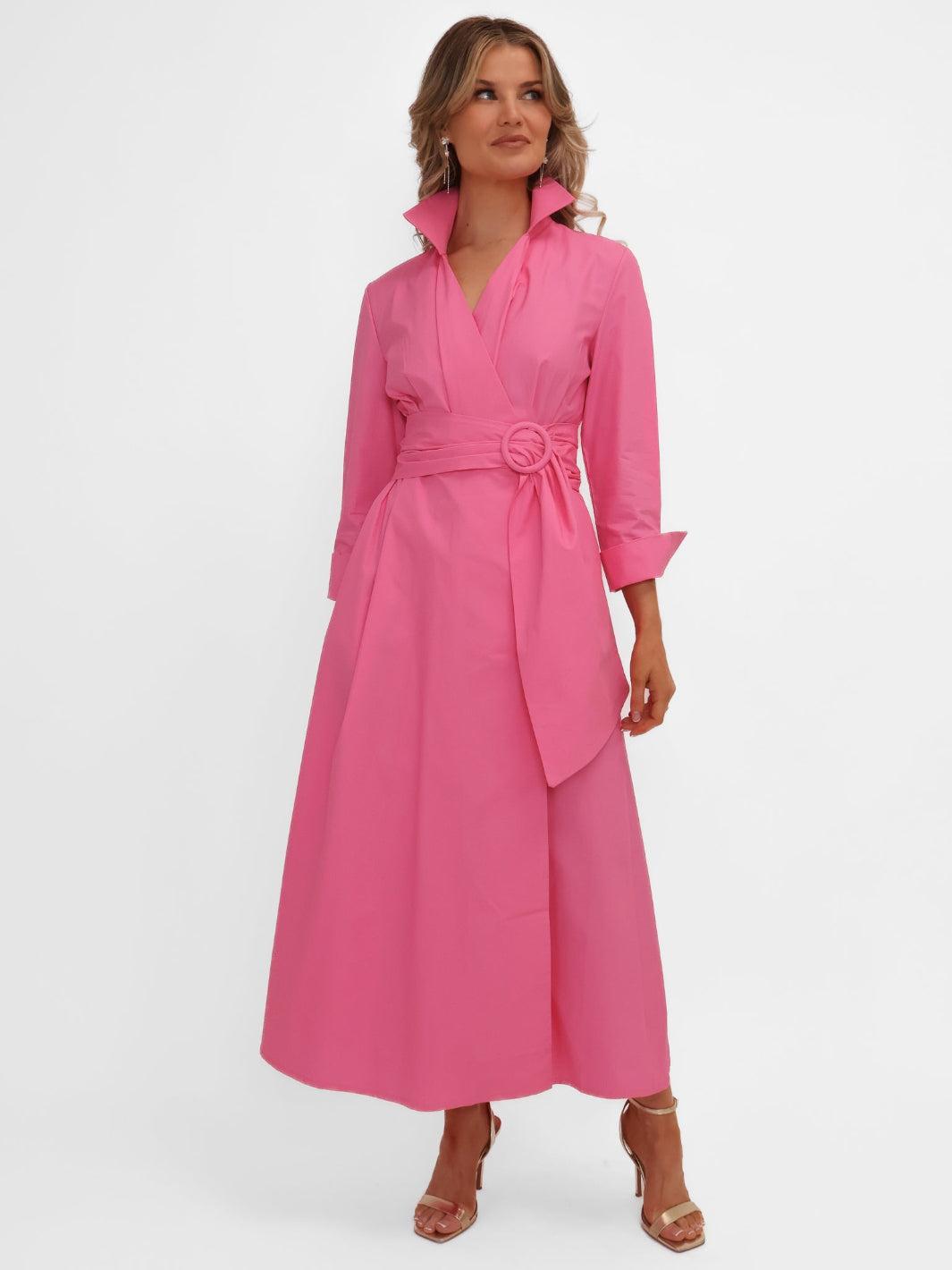 Kate & Pippa Penelope Midi Dress In Pink-Nicola Ross
