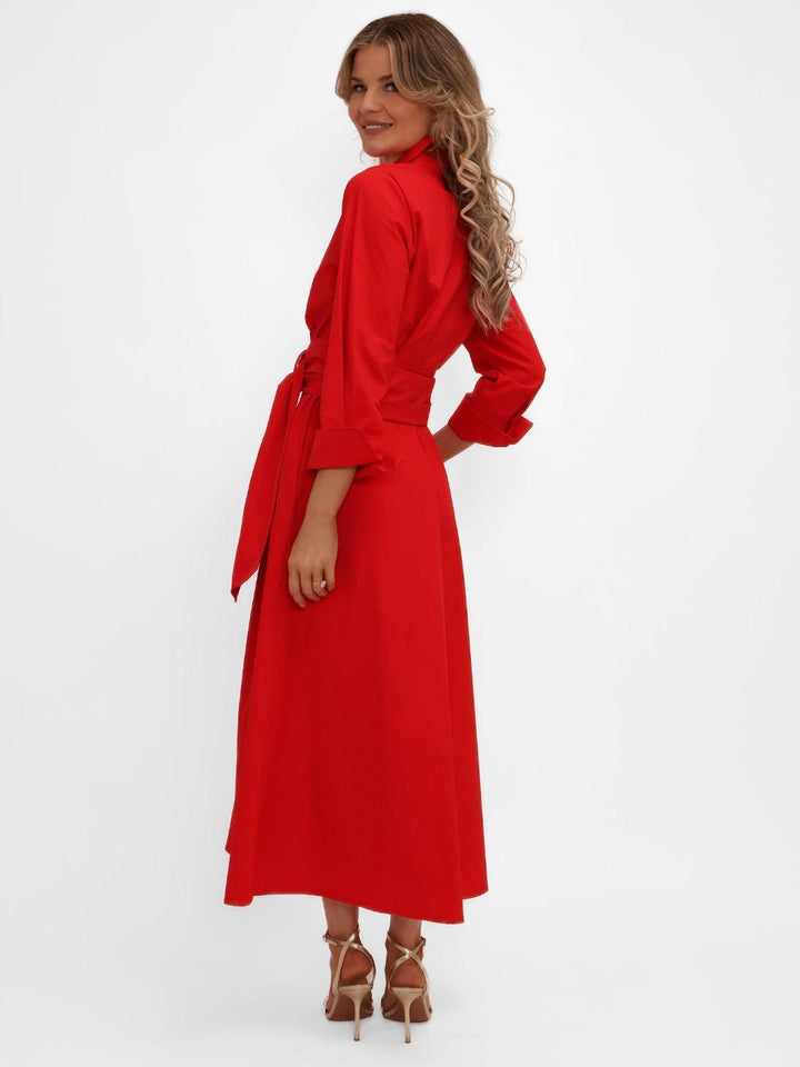 Kate & Pippa Penelope Midi Dress In Red-Nicola Ross