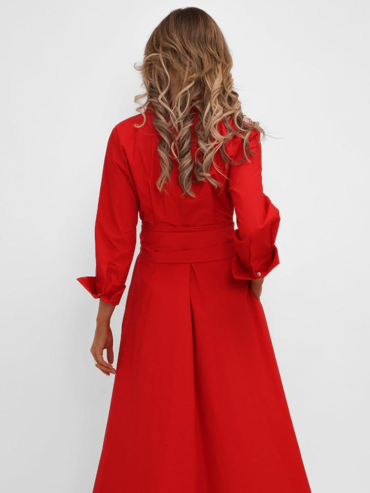 Kate & Pippa Penelope Midi Dress In Red-Nicola Ross
