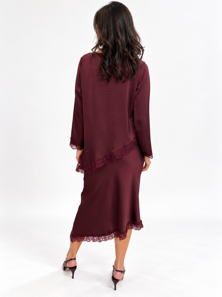 Kate & Pippa Penny Top In Burgundy-Nicola Ross