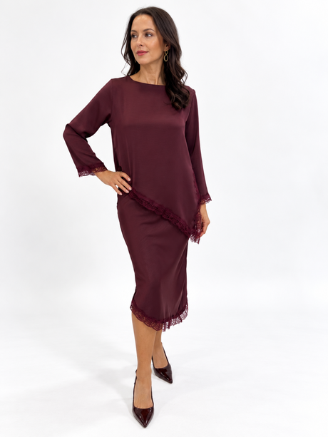 Kate & Pippa Penny Top In Burgundy-Nicola Ross