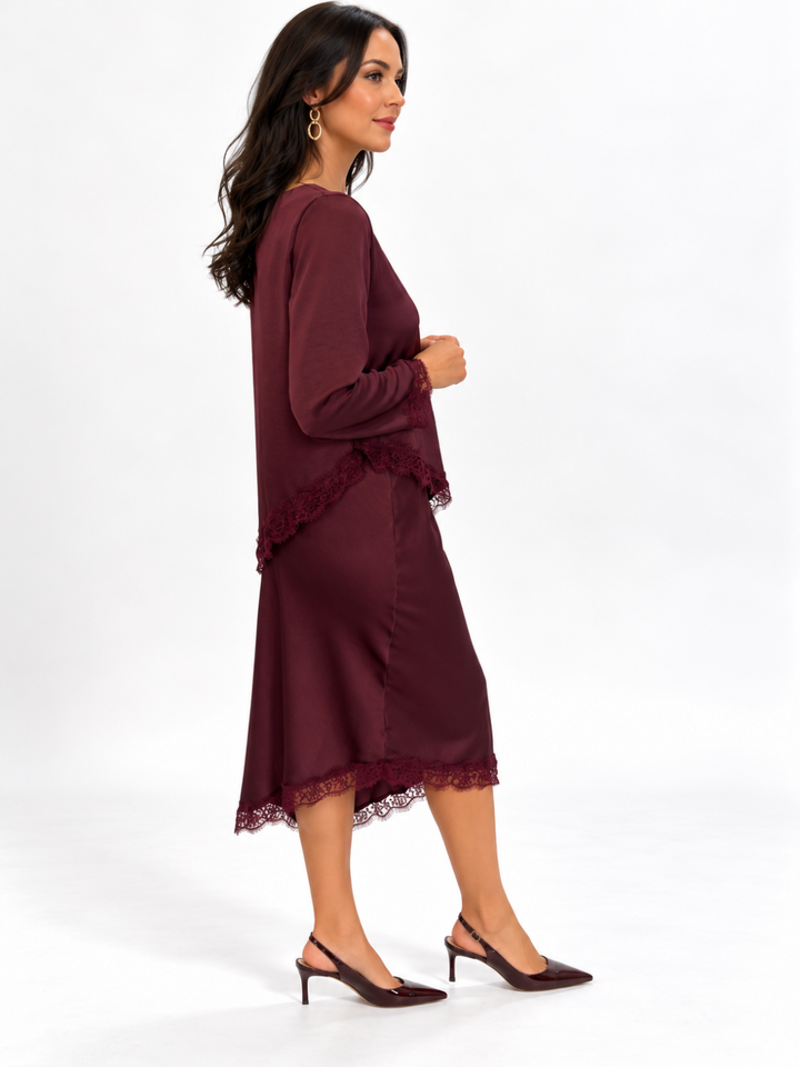 Kate & Pippa Penny Top In Burgundy-Nicola Ross