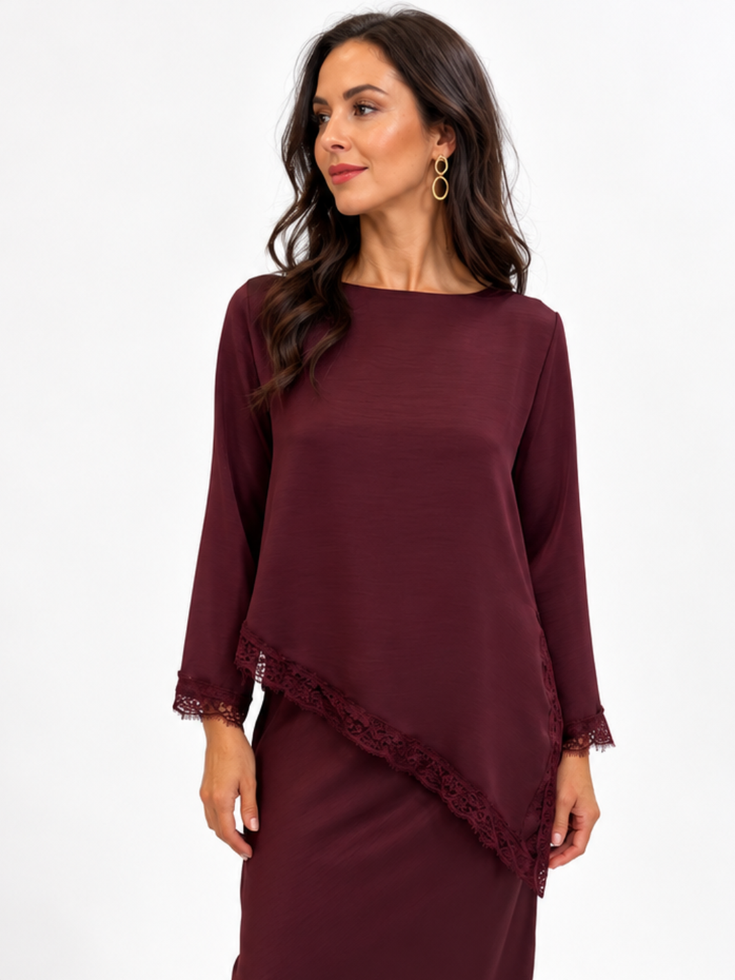 Kate & Pippa Penny Top In Burgundy-Nicola Ross
