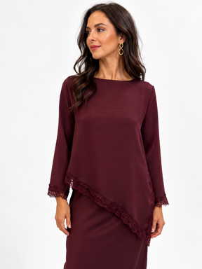 Kate & Pippa Penny Top In Burgundy-Nicola Ross