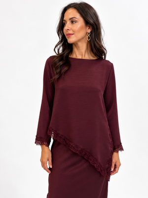 Kate & Pippa Penny Top In Burgundy-Nicola Ross