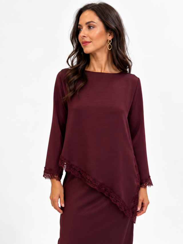 Kate & Pippa Penny Top In Burgundy-Nicola Ross
