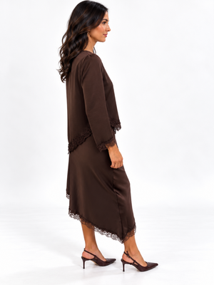 Kate & Pippa Penny Top In Chocolate Brown-Nicola Ross