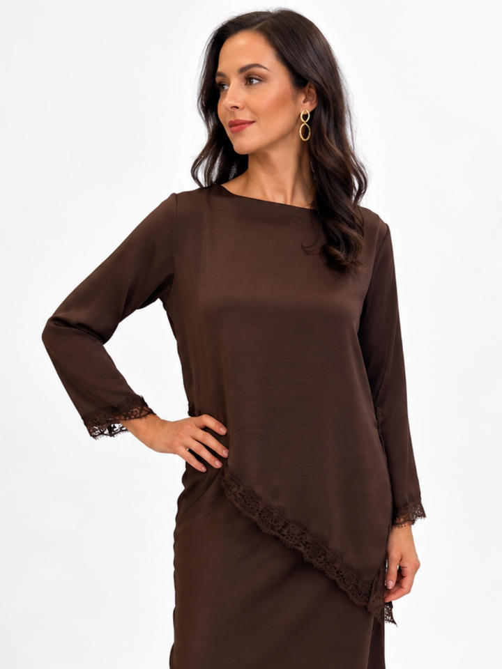 Kate & Pippa Penny Top In Chocolate Brown-Nicola Ross