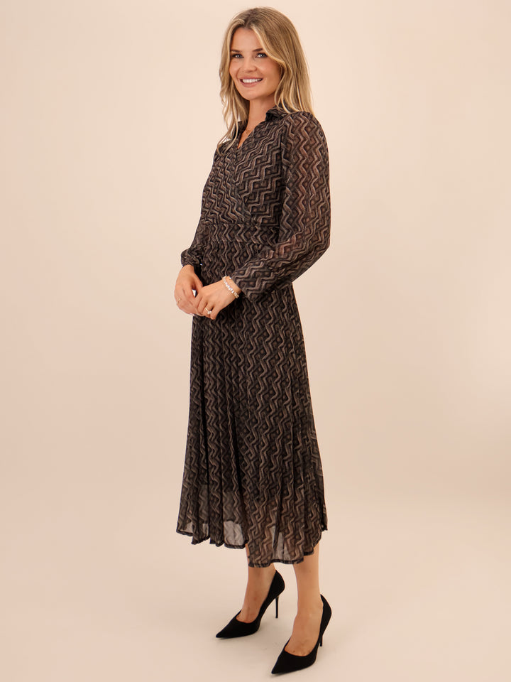 Kate & Pippa Positano Midi Dress In Grey-Nicola Ross