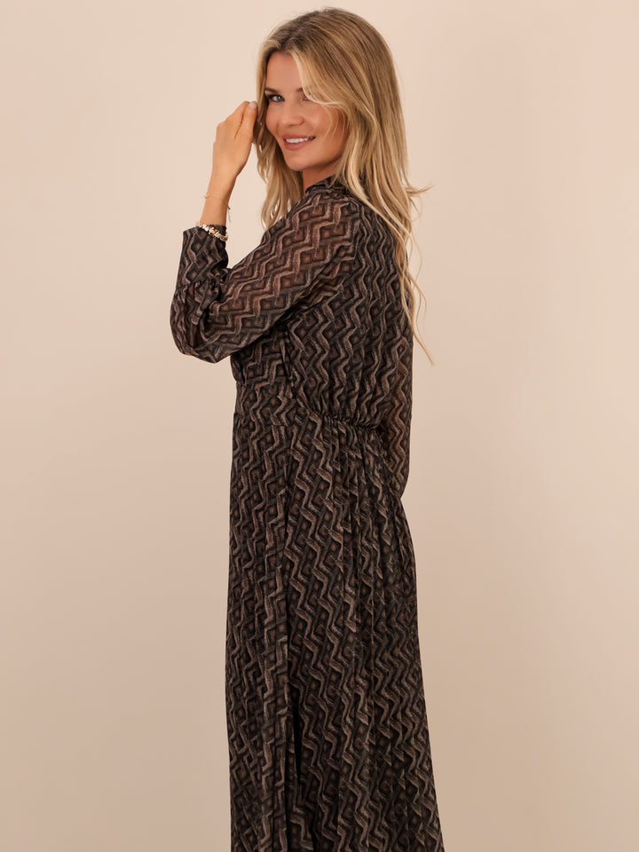 Kate & Pippa Positano Midi Dress In Grey-Nicola Ross