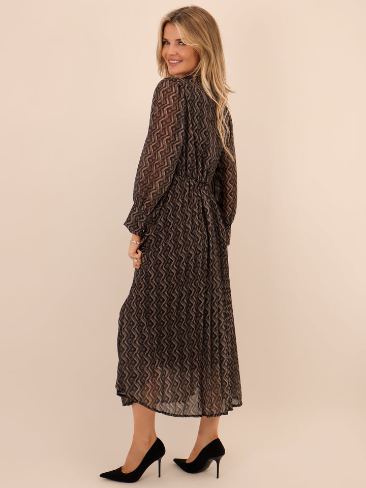 Kate & Pippa Positano Midi Dress In Grey-Nicola Ross