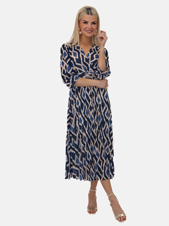 Kate & Pippa Positano Midi Dress In Navy Print-Nicola Ross