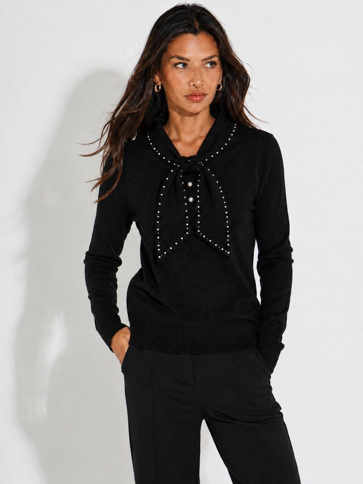 Kate & Pippa Presley Knit Top In Black-Nicola Ross