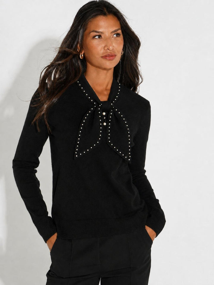 Kate & Pippa Presley Knit Top In Black-Nicola Ross