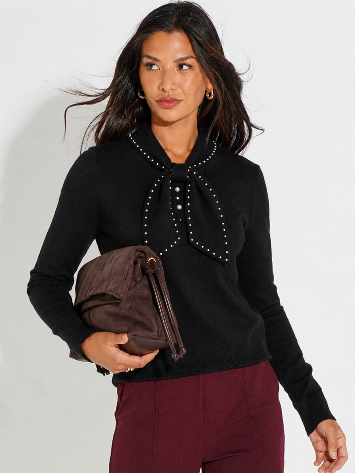 Kate & Pippa Presley Knit Top In Black-Nicola Ross