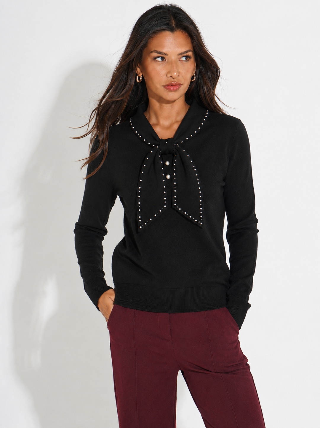 Kate & Pippa Presley Knit Top In Black-Nicola Ross