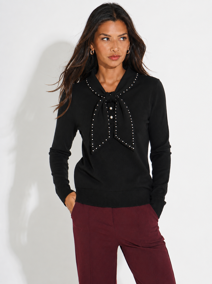 Kate & Pippa Presley Knit Top In Black-Nicola Ross