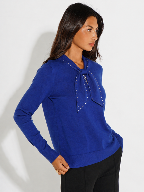 Kate & Pippa Presley Knit Top In Blue-Nicola Ross