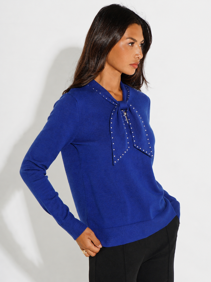 Kate & Pippa Presley Knit Top In Blue-Nicola Ross
