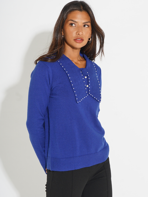 Kate & Pippa Presley Knit Top In Blue-Nicola Ross