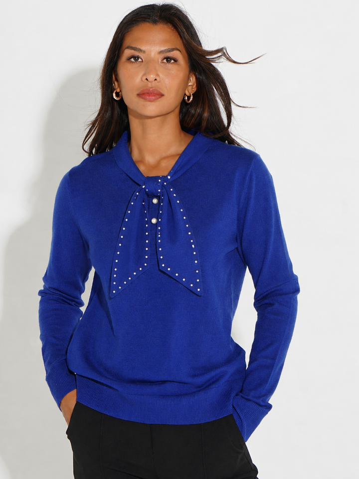 Kate & Pippa Presley Knit Top In Blue-Nicola Ross