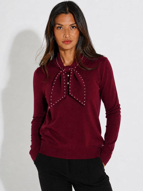 Kate & Pippa Presley Knit Top In Plum-Nicola Ross
