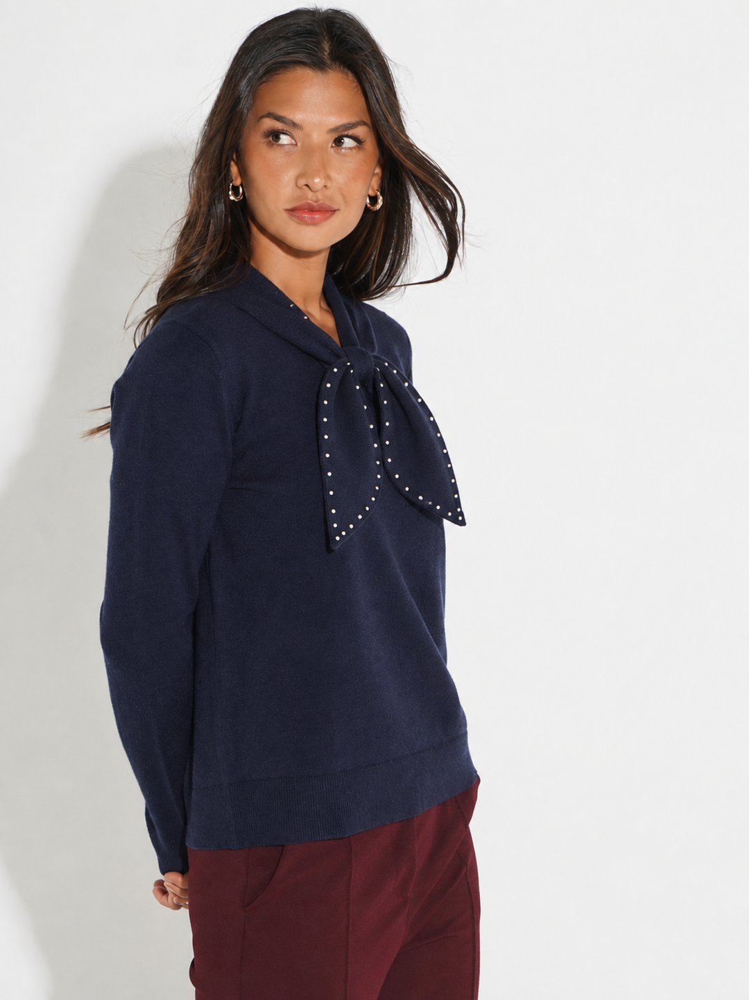 Kate & Pippa Presley Knit Top In Navy-Nicola Ross