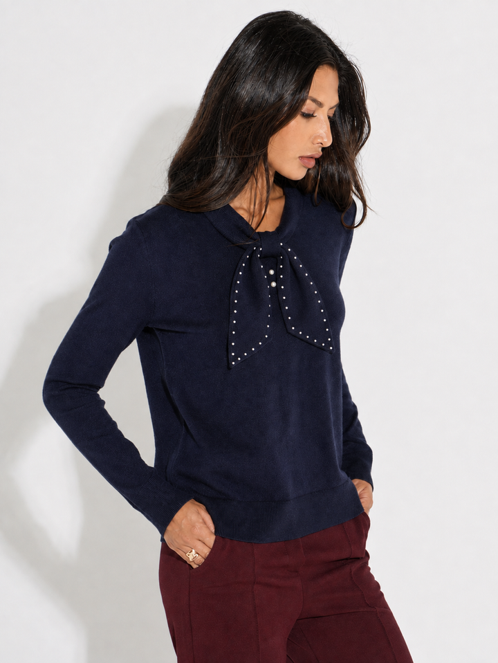 Kate & Pippa Presley Knit Top In Navy-Nicola Ross
