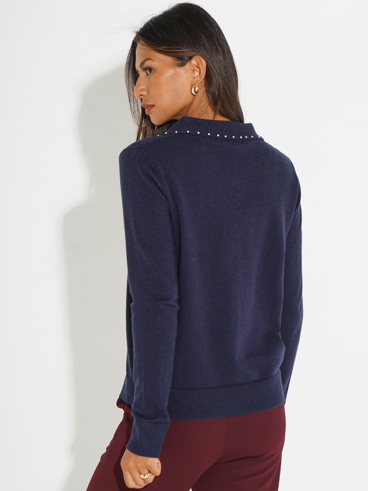 Kate & Pippa Presley Knit Top In Navy-Nicola Ross