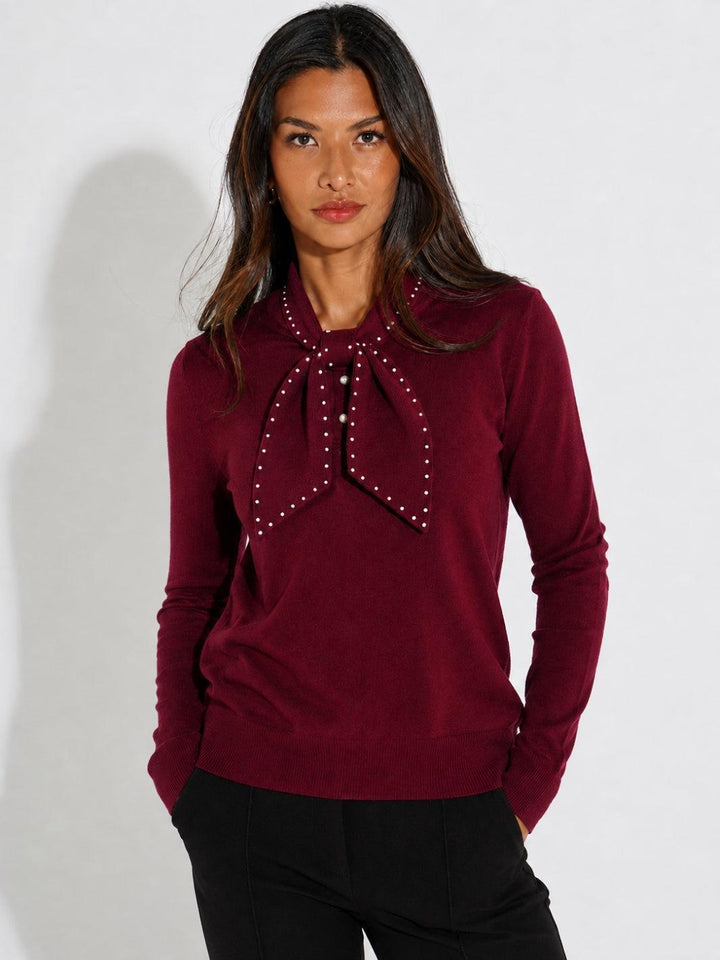 Kate & Pippa Presley Knit Top In Plum-Nicola Ross