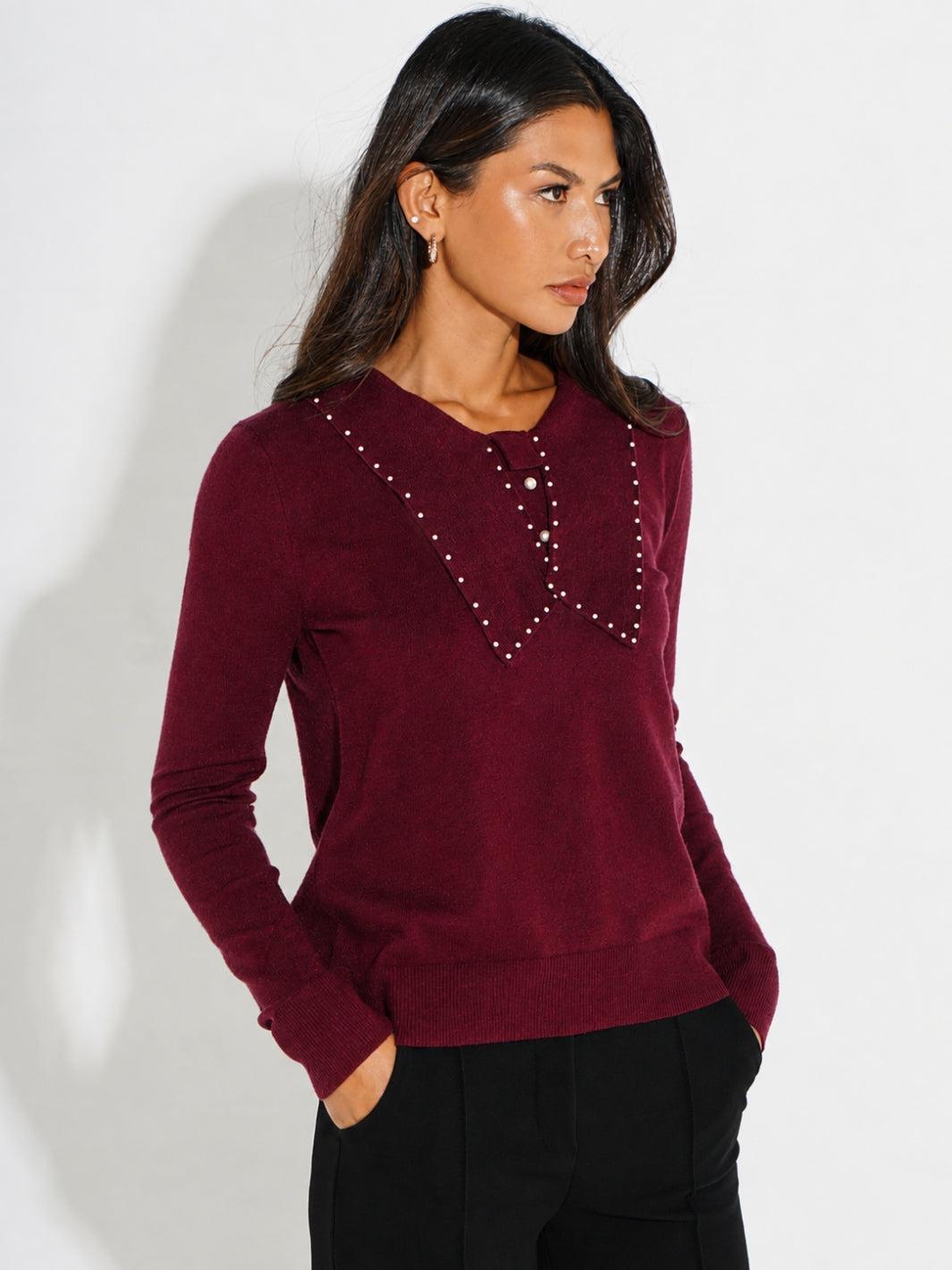 Kate & Pippa Presley Knit Top In Plum-Nicola Ross
