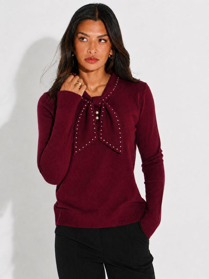 Kate & Pippa Presley Knit Top In Plum-Nicola Ross