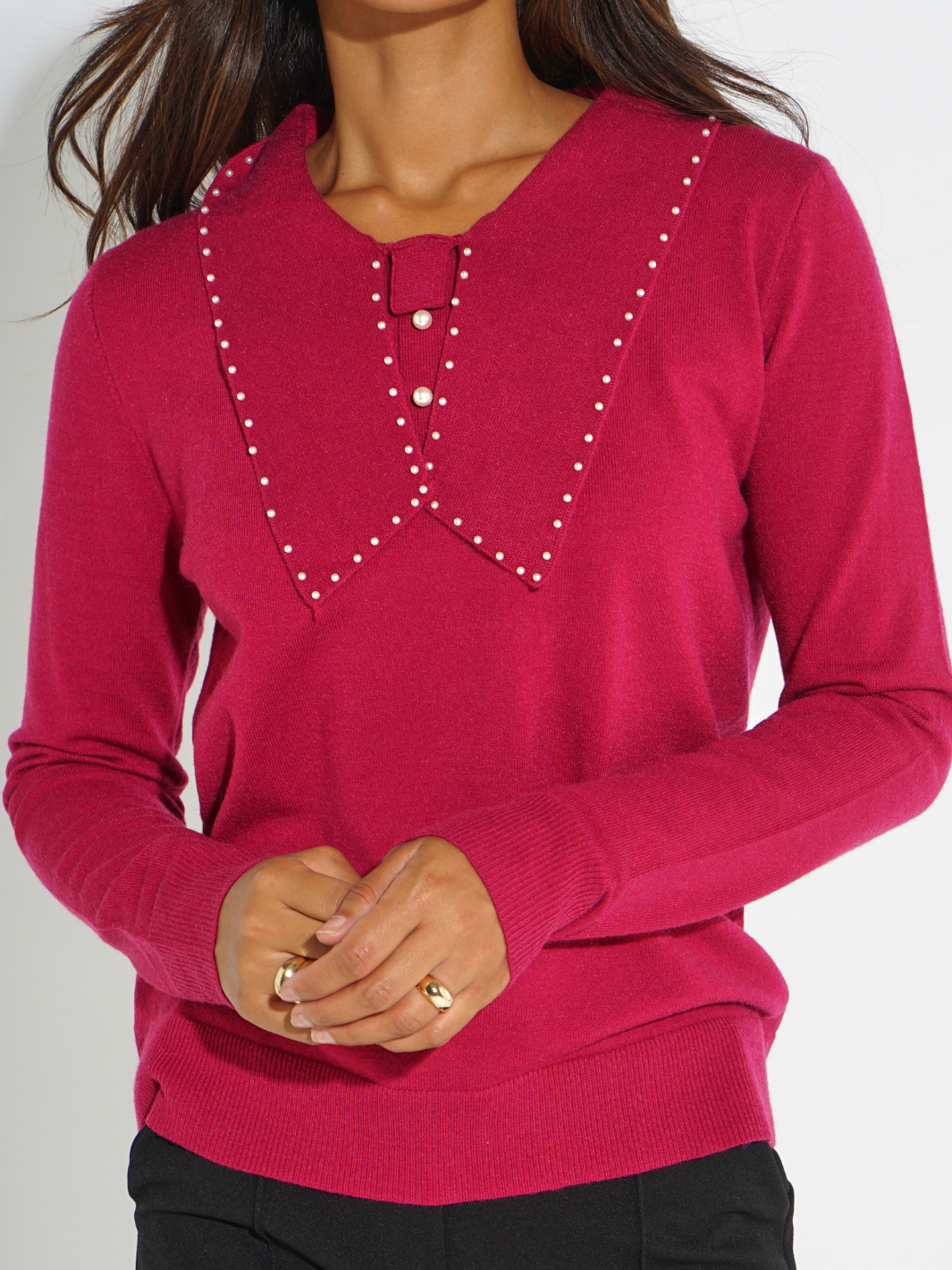 Kate & Pippa Presley Knit Top In Raspberry-Nicola Ross