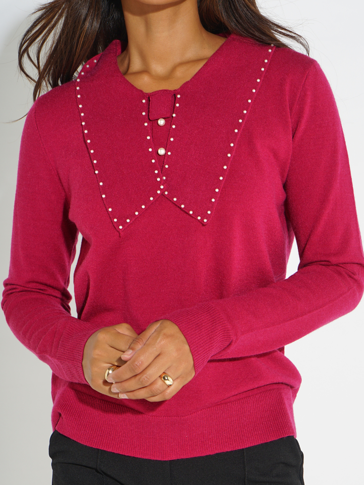Kate & Pippa Presley Knit Top In Raspberry-Nicola Ross