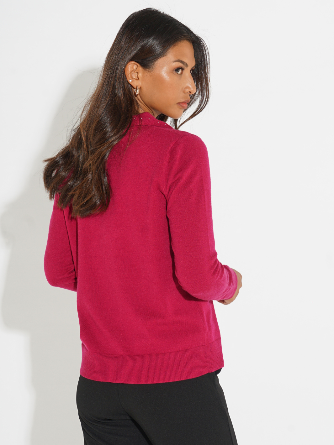 Kate & Pippa Presley Knit Top In Raspberry-Nicola Ross