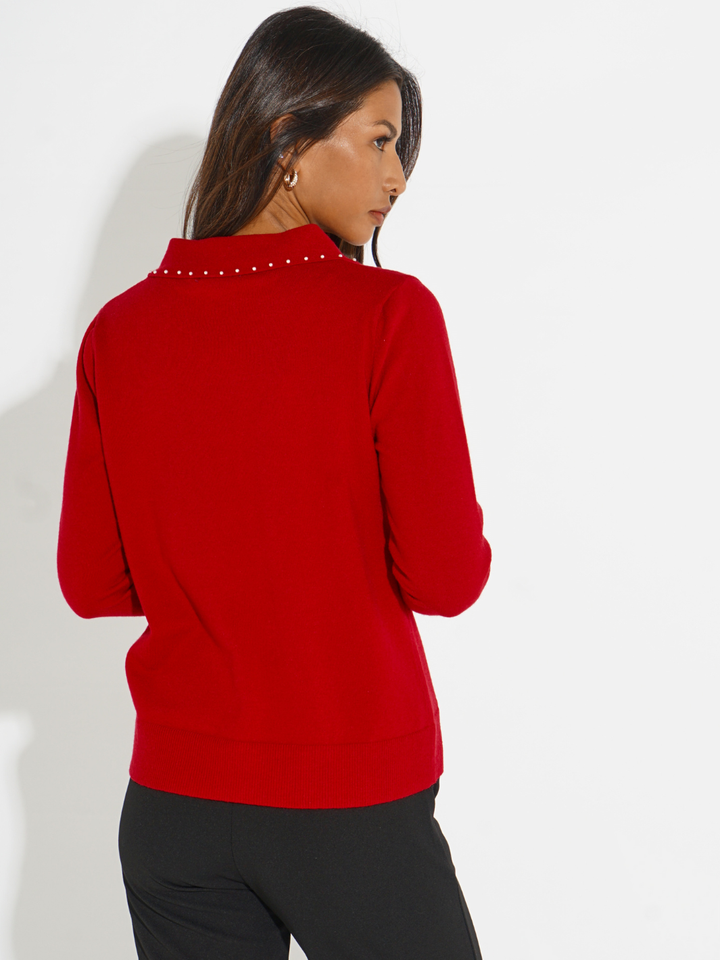 Kate & Pippa Presley Knit Top In Red-Nicola Ross