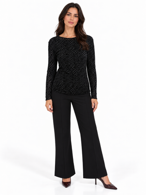 Kate & Pippa Ravi Top In Black Print-Nicola Ross