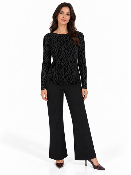 Kate & Pippa Ravi Top In Black Print-Nicola Ross