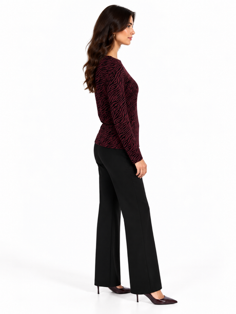 Kate & Pippa Ravi Top In Burgundy Print-Nicola Ross