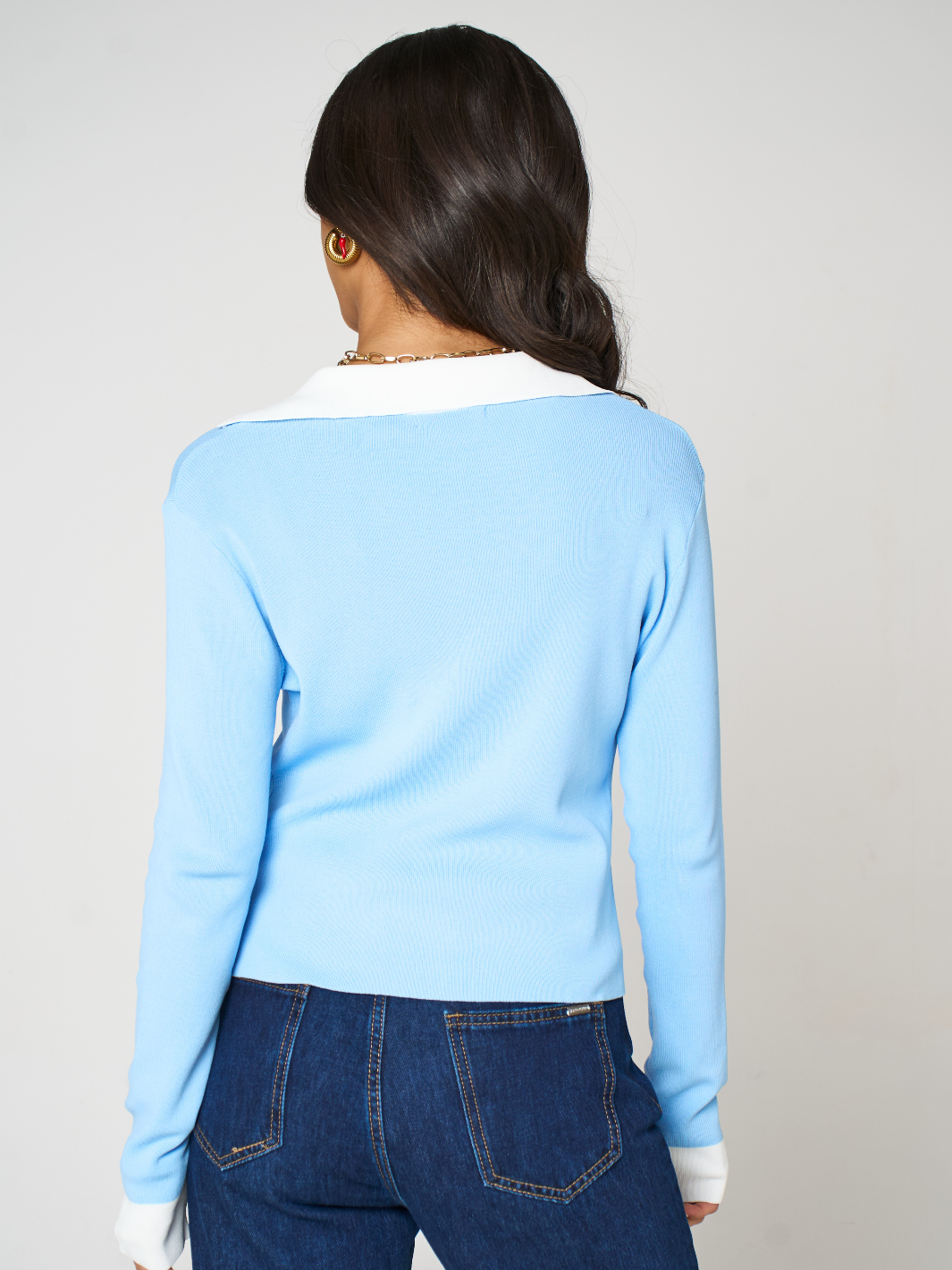 Kate & Pippa Raya Cardigan In Blue-Nicola Ross