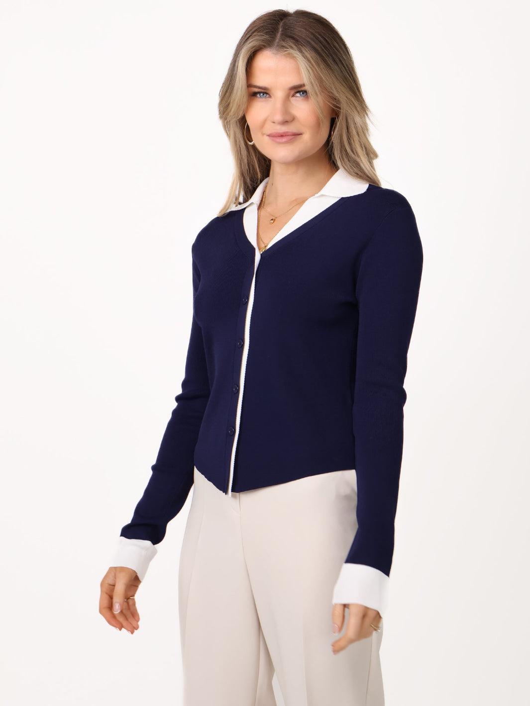 Kate & Pippa Raya Cardigan In Navy-Nicola Ross