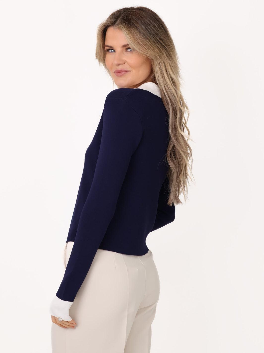 Kate & Pippa Raya Cardigan In Navy-Nicola Ross
