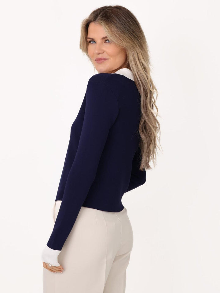 Kate & Pippa Raya Cardigan In Navy-Nicola Ross