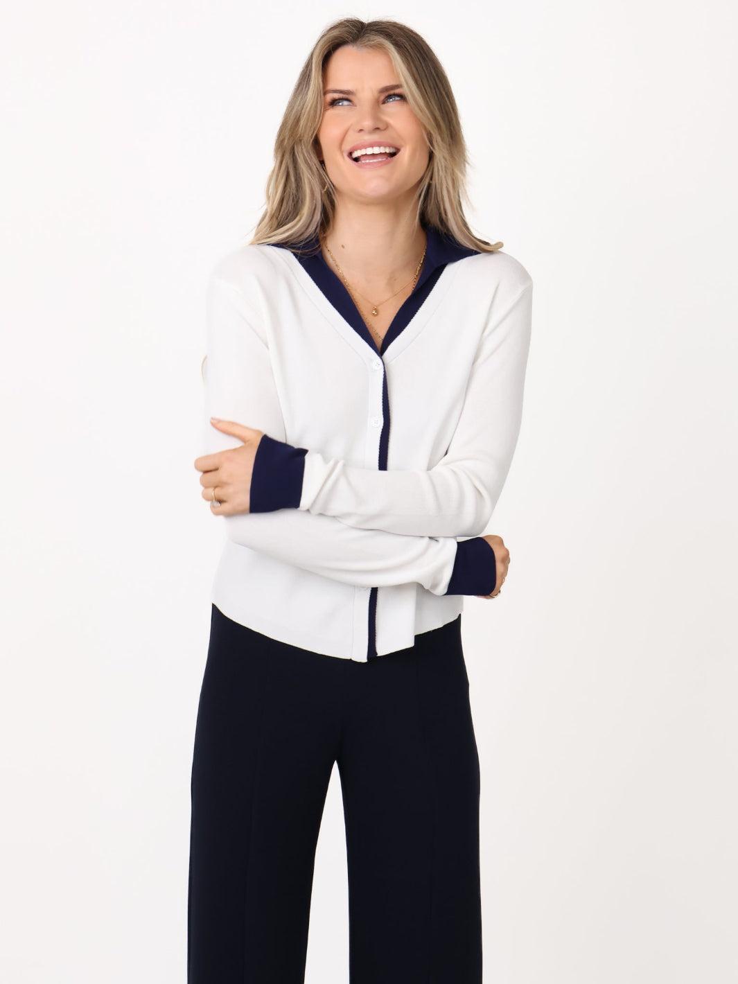 Kate & Pippa Raya Cardigan In White-Nicola Ross